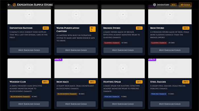 Weapons on the Store