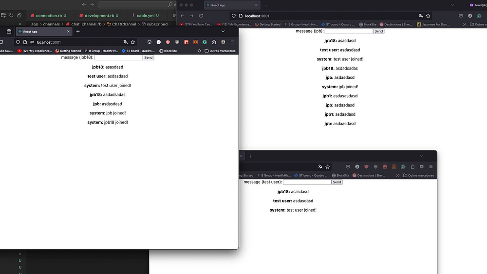 Working chat application