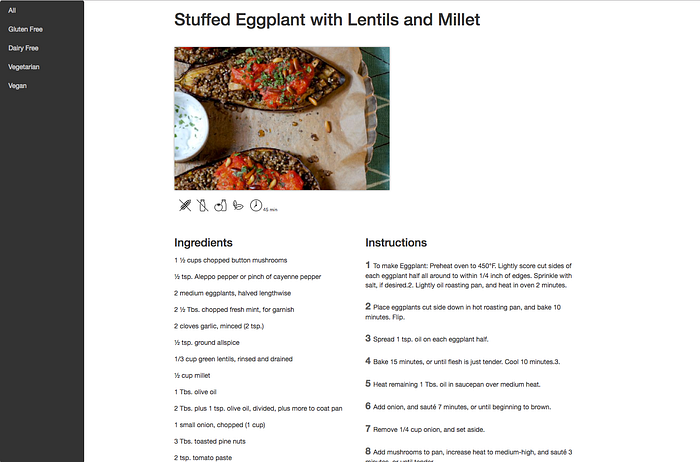 Recipe Page
