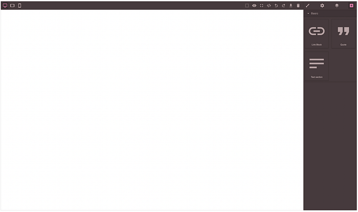A basic GrapesJS implementation