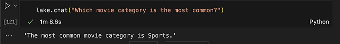 Example of a prompt resulting in a text output.