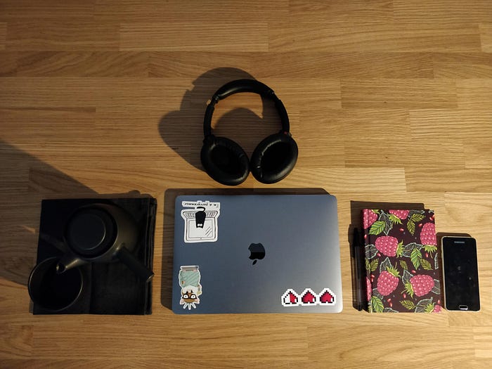 All you need for remote work. Photo by Ana Gonçalves .