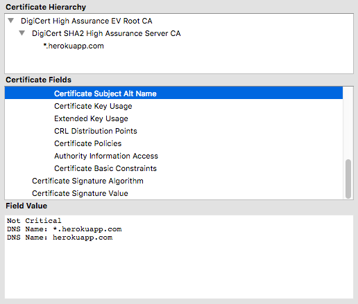 Heroku’s SNA wildcard certificate