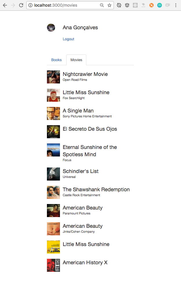 Books List — Movies List